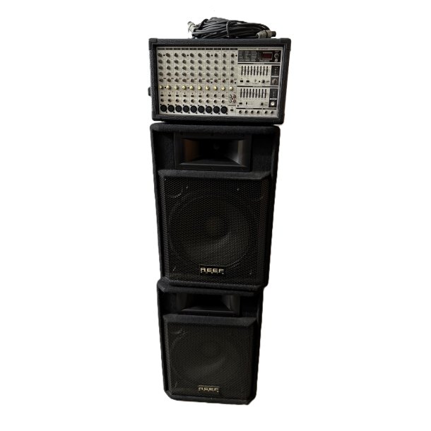 (BRUGT) Behringer &amp; Reef audio PA-set inklusiv stativ